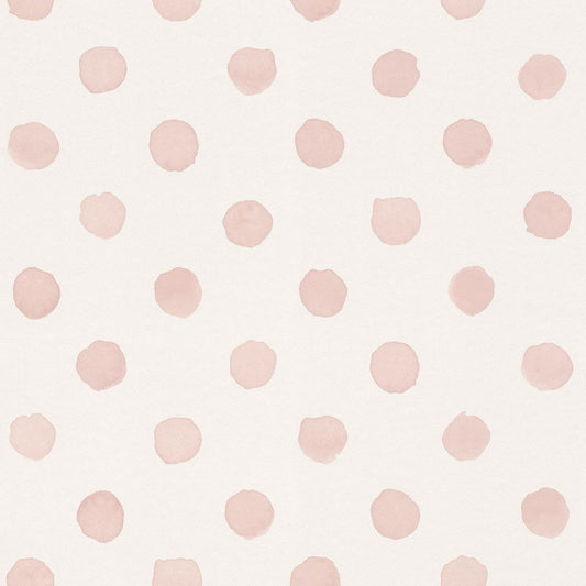 Bambino Polka Dot Painted Spot Wallpaper - Soft Pink - Rasch - 252019Wallpaper199