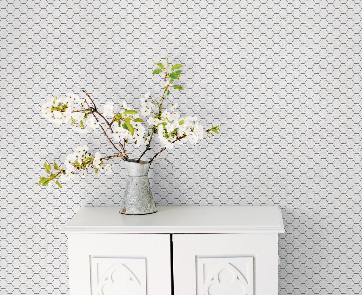 Bazaar Honey Comb Wallpaper - Beige / Blue - Galerie - G78295Wallpaper199