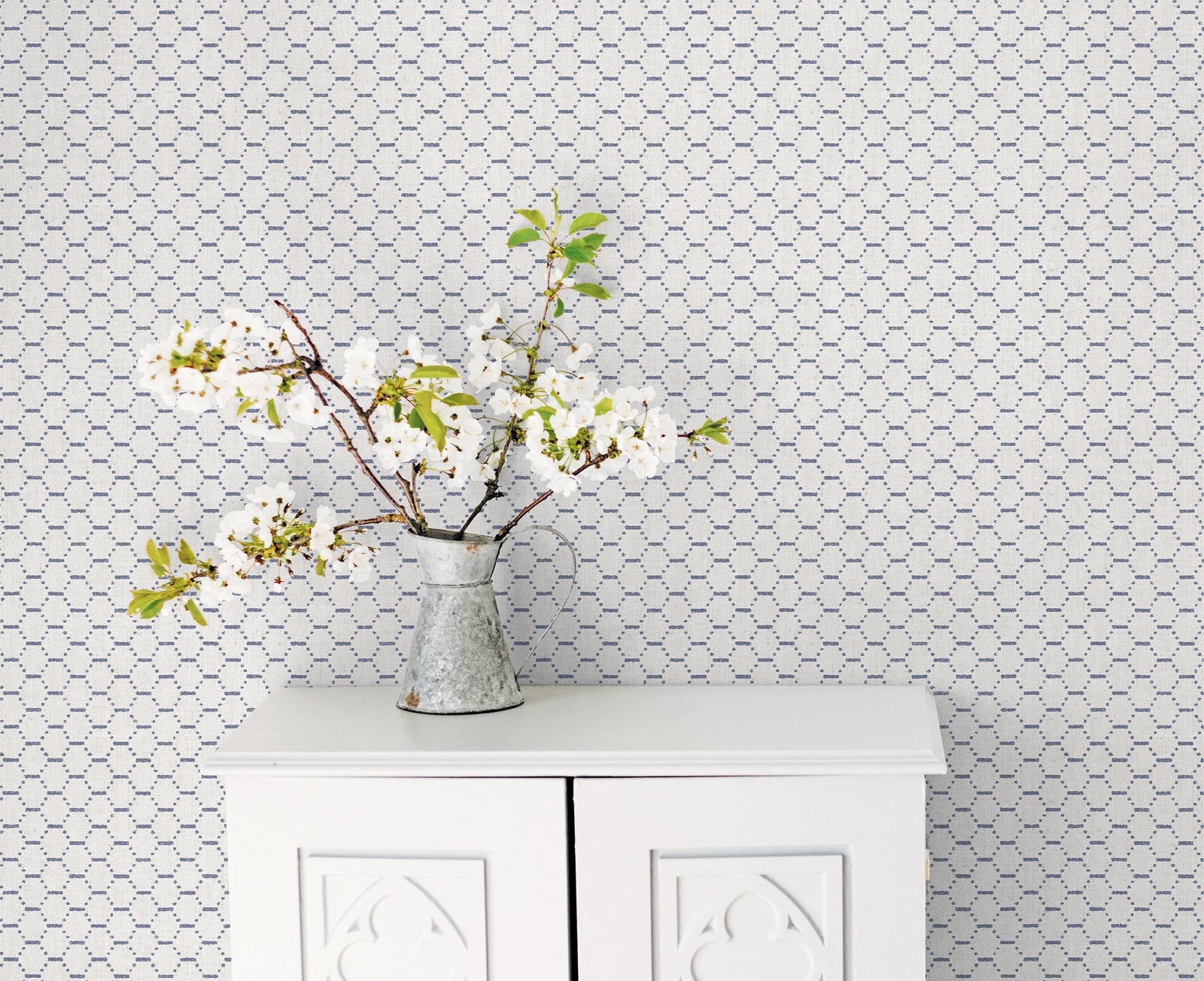 Bazaar Honey Comb Wallpaper - Beige / Blue - Galerie - G78295Wallpaper199