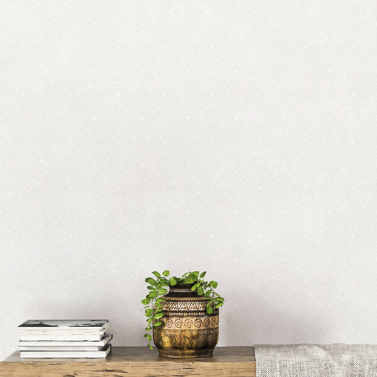 Bazaar Moroccan Print Wallpaper - Pearl / Beige - Galerie - G78318Wallpaper199
