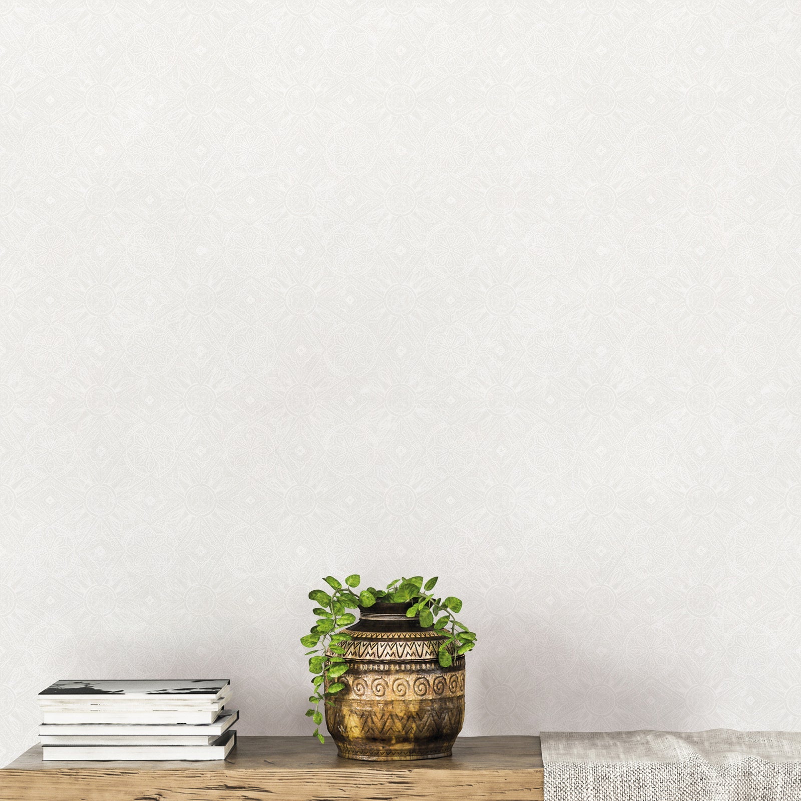 Bazaar Moroccan Print Wallpaper - Pearl / Beige - Galerie - G78318Wallpaper199