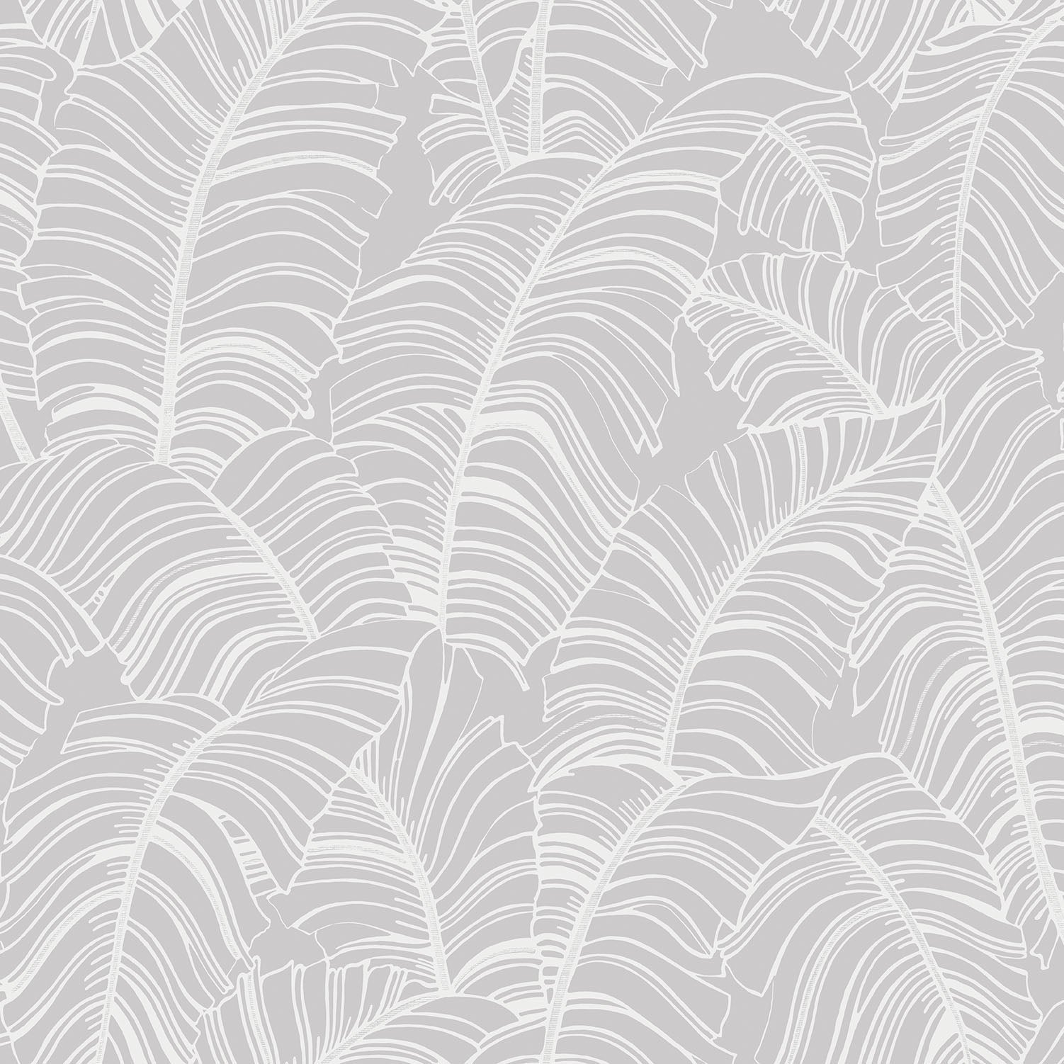 Bazaar Palm Leaves Wallpaper - Silver / White - Galerie - G78298Wallpaper199