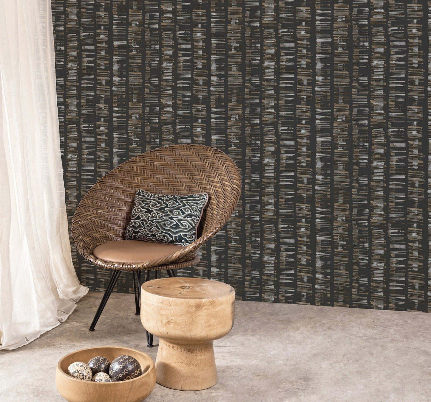 Bazaar Tribal Sketch Wallpaper - Deep Brown - Galerie - G78281Wallpaper199