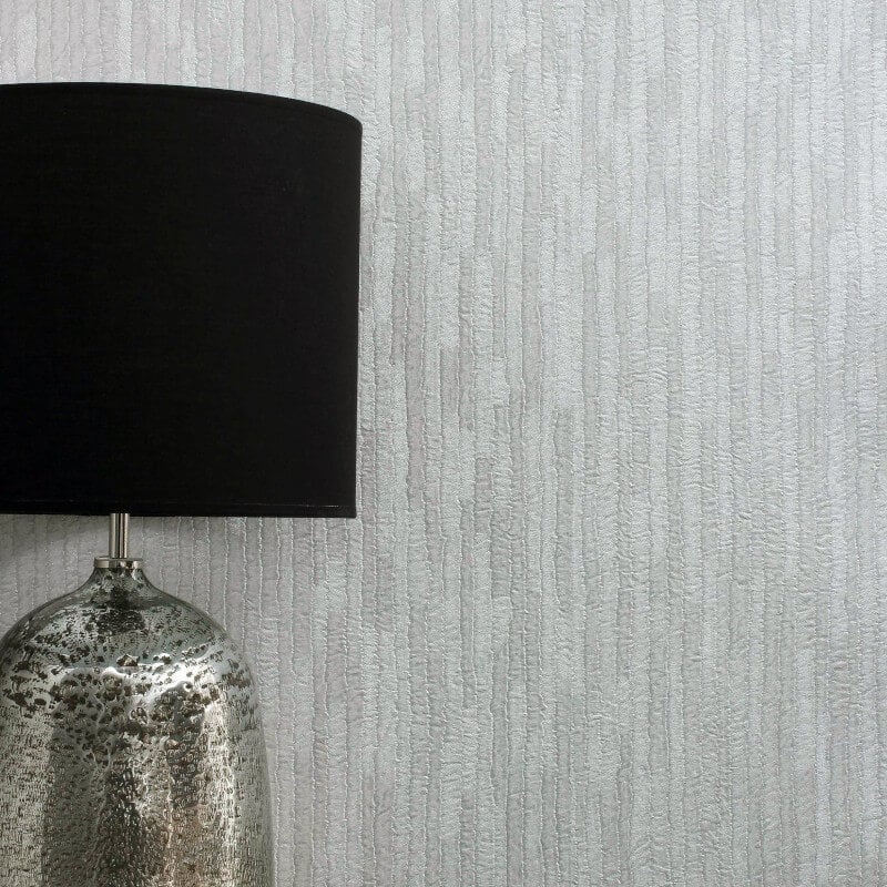 Bergamo Texture Glitter Wallpaper - Off White/Silver - Crown - M1400Wallpaper199