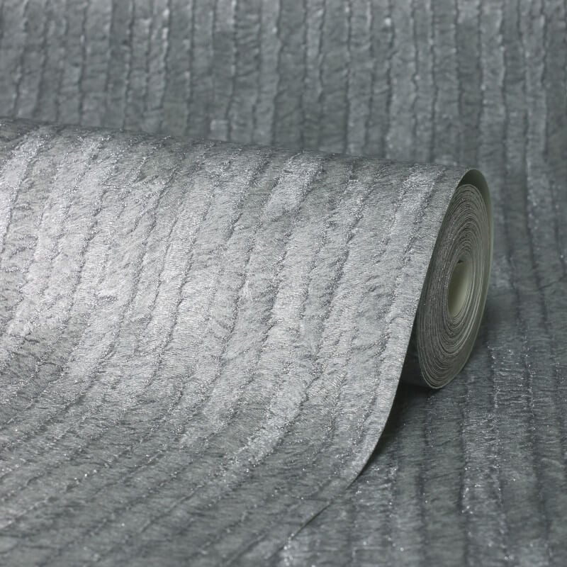 Bergamo Texture Glitter Wallpaper - Silver/Dark Grey - Crown - M1402Wallpaper199