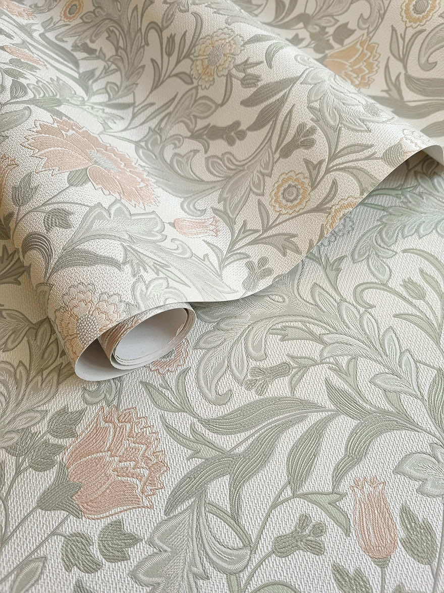 Bilbury Wallpaper - Sage/Coral - Holden Décor - 36301Wallpaper199