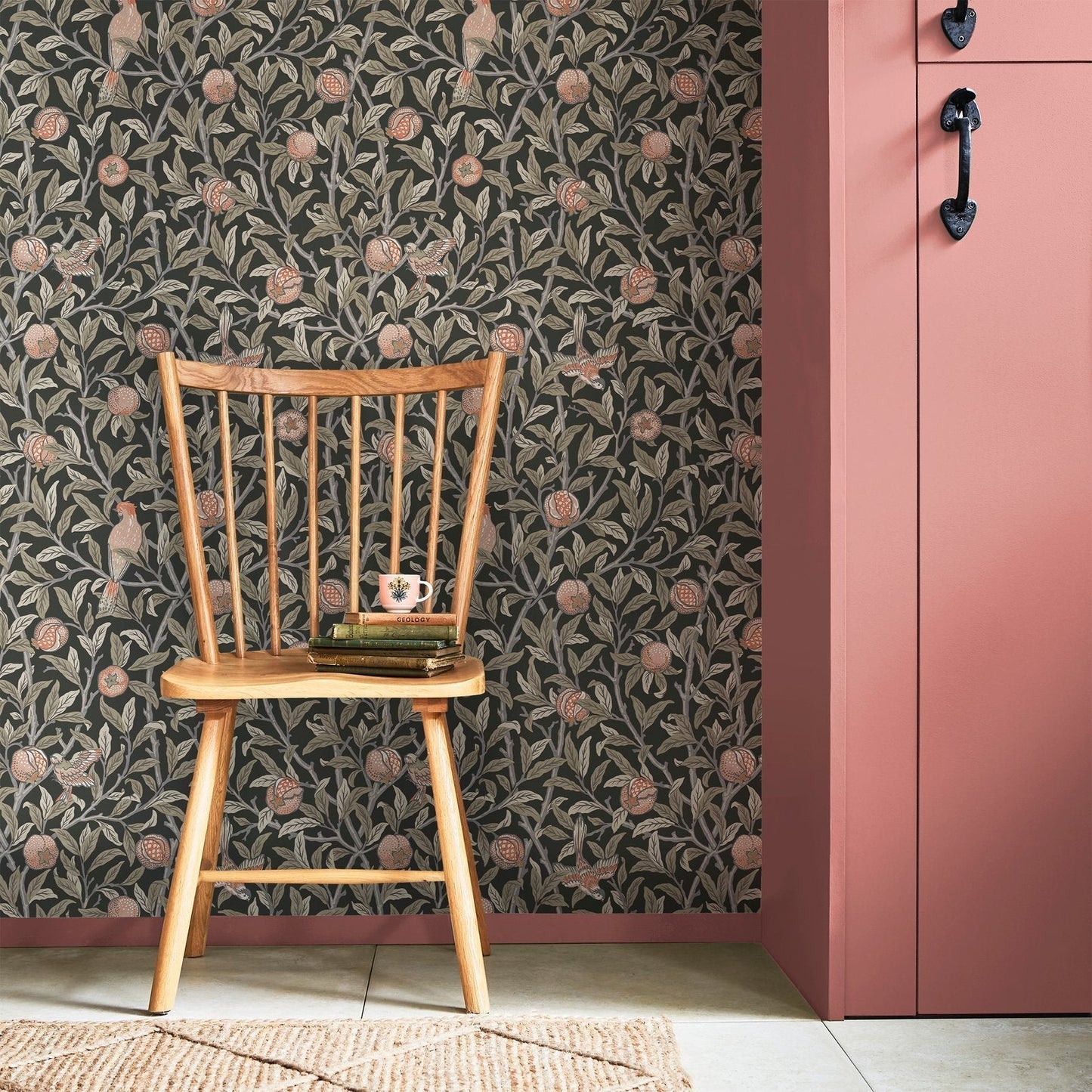 Bird & Pomegranate Wallpaper - Charcoal - 124258 - William Morris AHWallpaper199