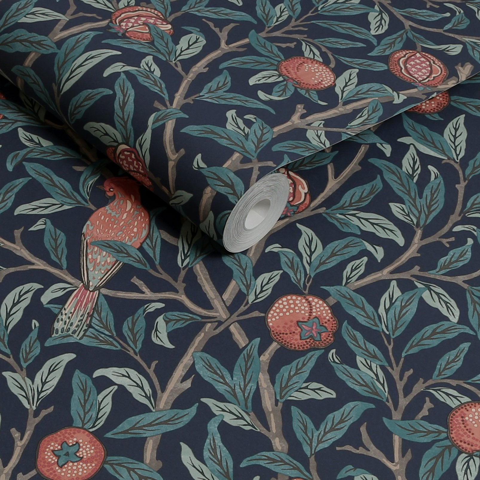 Bird & Pomegranate Wallpaper - Navy Blue - 124259 - William Morris AHWallpaper199