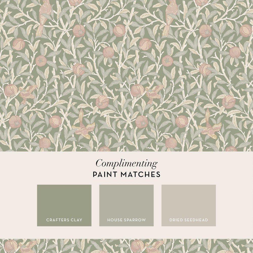 Bird & Pomegranate Wallpaper - Rose Garden - 140502 - William MorrisWallpaper199