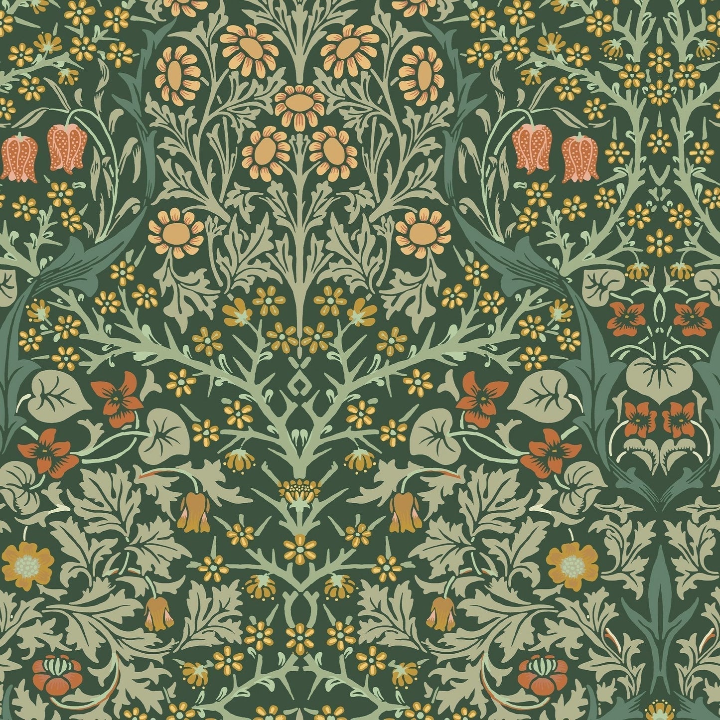 Blackthorn Wallpaper - Deep Green - 124252 - William Morris AHWallpaper199