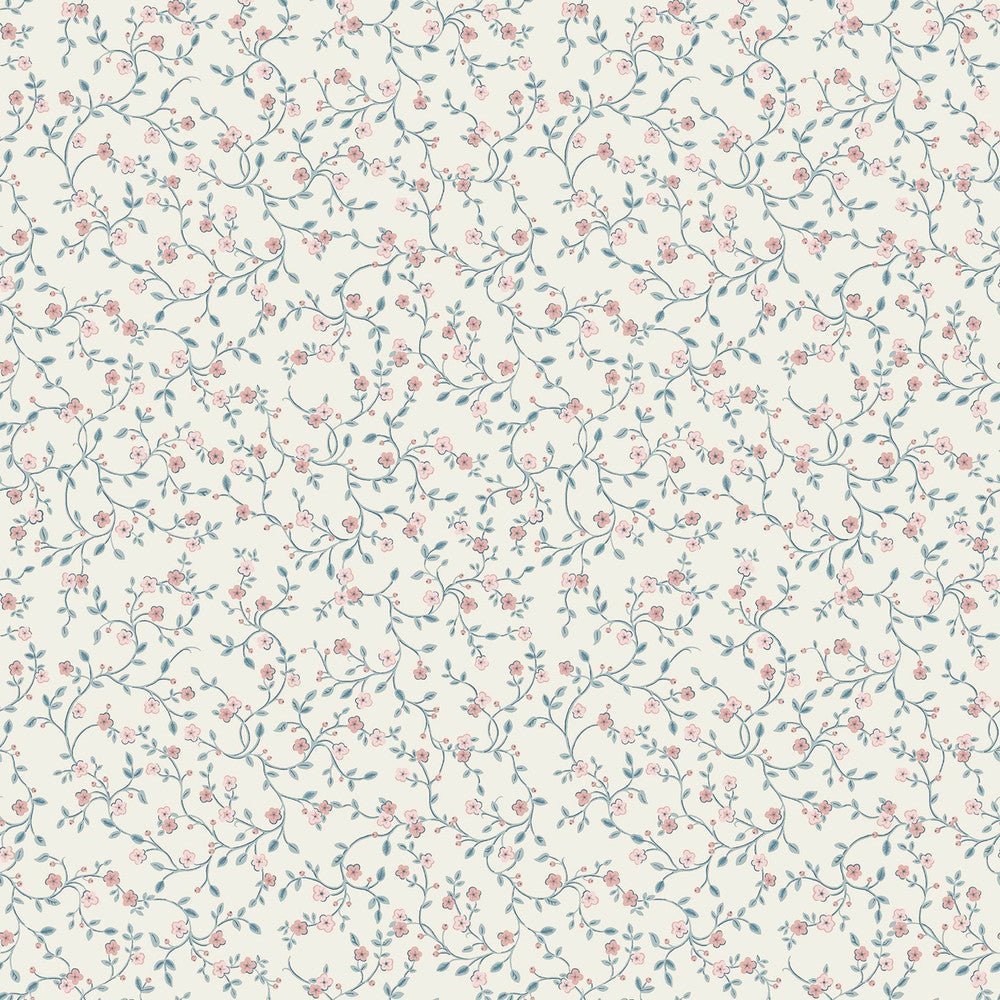 Blencow Sprig Wallpaper - Dark Duck Egg Blue - Laura Ashley - 122749Wallpaper199