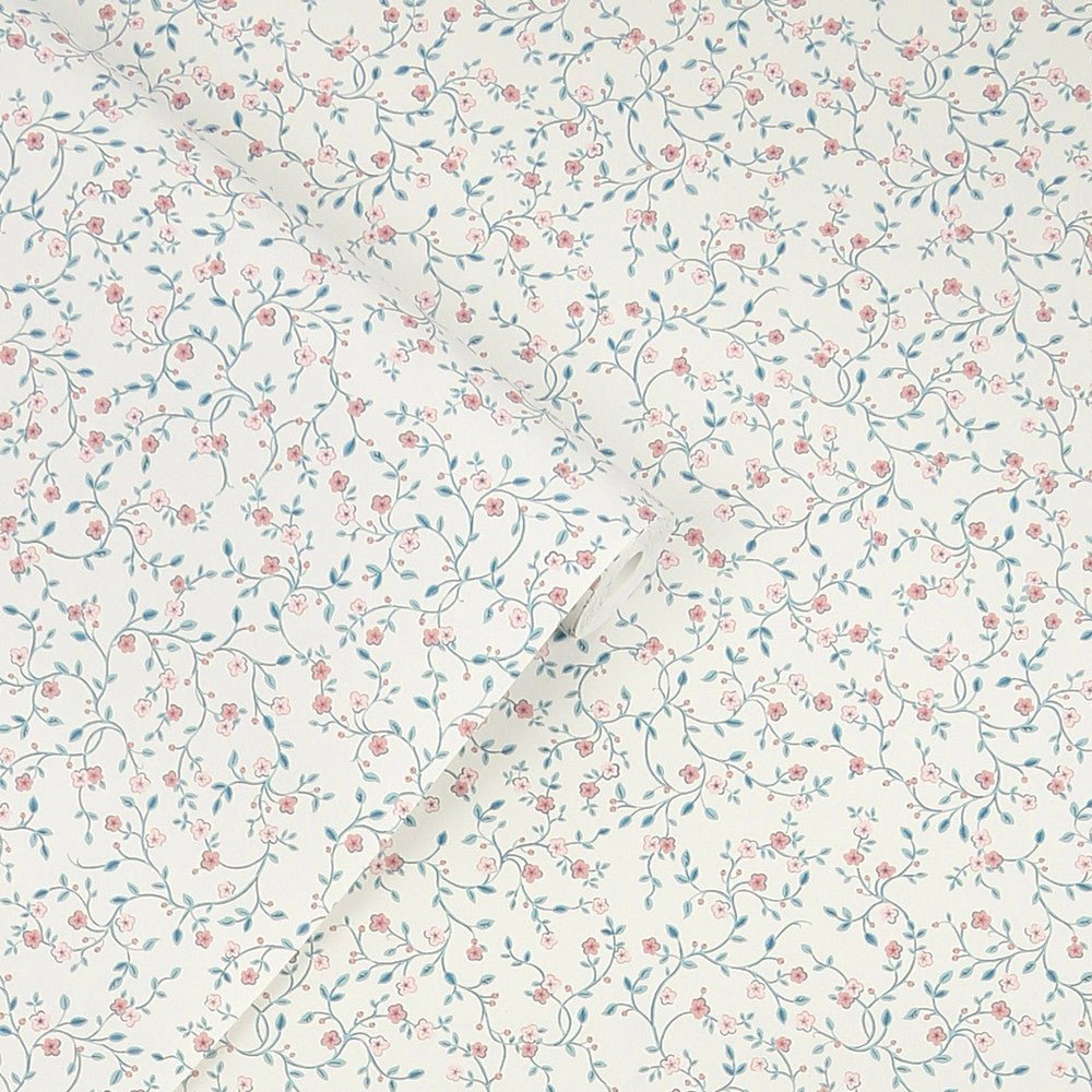 Blencow Sprig Wallpaper - Dark Duck Egg Blue - Laura Ashley - 122749Wallpaper199