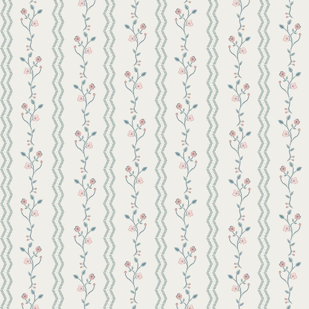 Blencow Stripe Wallpaper - Dark Duck Egg Blue - Laura Ashley - 122748Wallpaper199