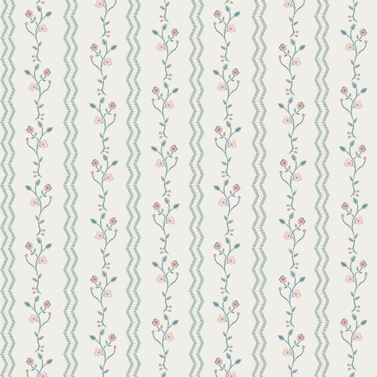Blencow Stripe Wallpaper - Dark Duck Egg Blue - Laura Ashley - 122748Wallpaper199
