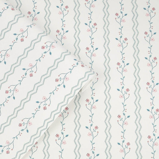 Blencow Stripe Wallpaper - Dark Duck Egg Blue - Laura Ashley - 122748Wallpaper199