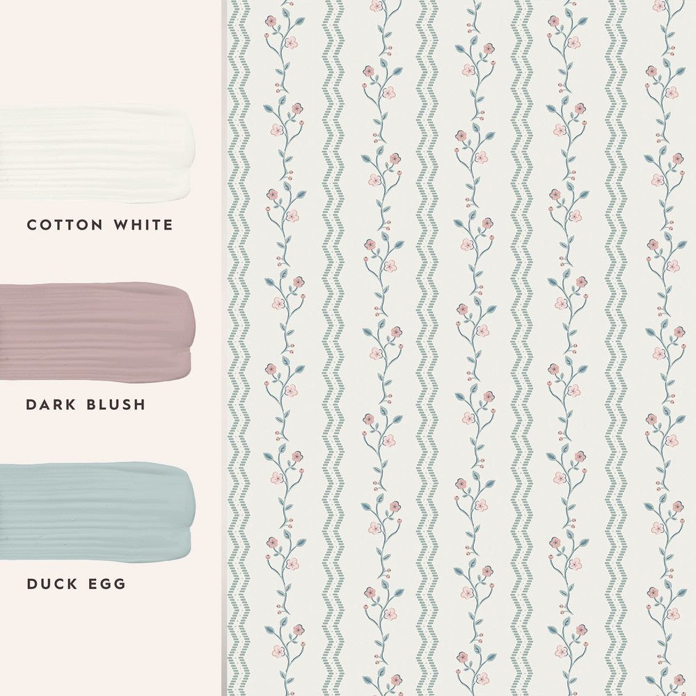 Blencow Stripe Wallpaper - Dark Duck Egg Blue - Laura Ashley - 122748Wallpaper199