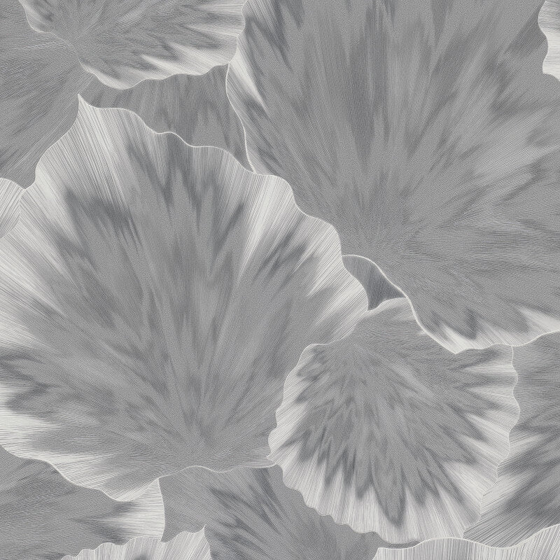 Bliss Abstract Leaf Metallic Wallpaper - Grey - Erismann - 10402 - 10Wallpaper199