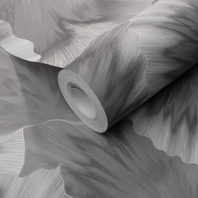 Bliss Abstract Leaf Metallic Wallpaper - Grey - Erismann - 10402 - 10Wallpaper199