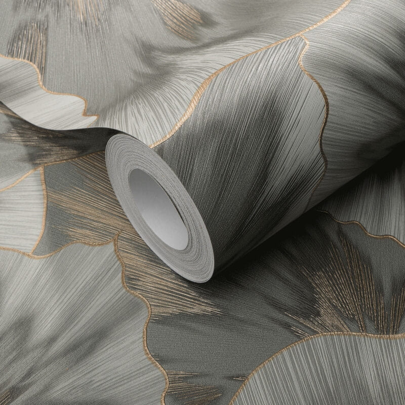 Bliss Abstract Leaf Metallic Wallpaper - Olive - Erismann - 10402 - 24Wallpaper199