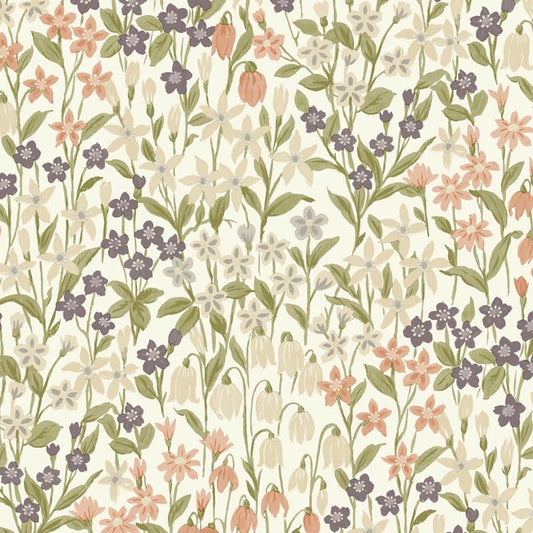 Bluebell Floral Wallpaper - Cream Multi - Grandeco - A64101Wallpaper199