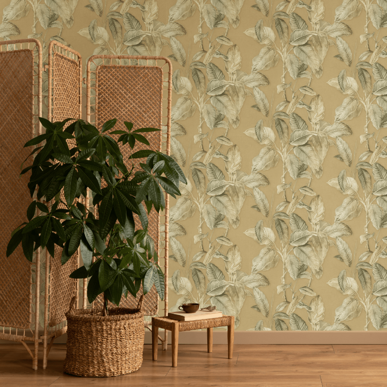 Boho Palm Wallpaper - Mustard - Rasch - 571479Wallpaper199