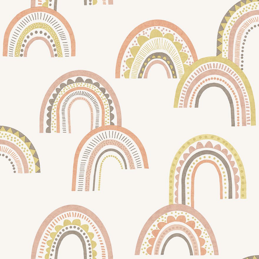 Boho Rainbow Wallpaper - Blush/Orange - Holden Décor - 13280Wallpaper199