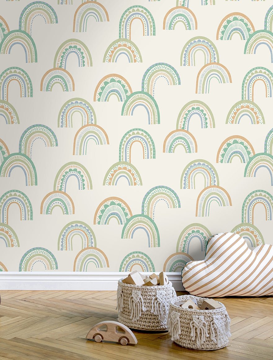 Boho Rainbow Wallpaper - Green/Teal - Holden Décor - 13283Wallpaper199