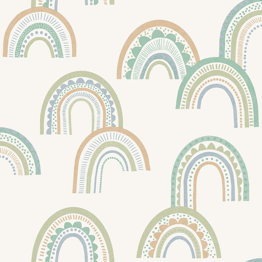 Boho Rainbow Wallpaper - Green/Teal - Holden Décor - 13283Wallpaper199