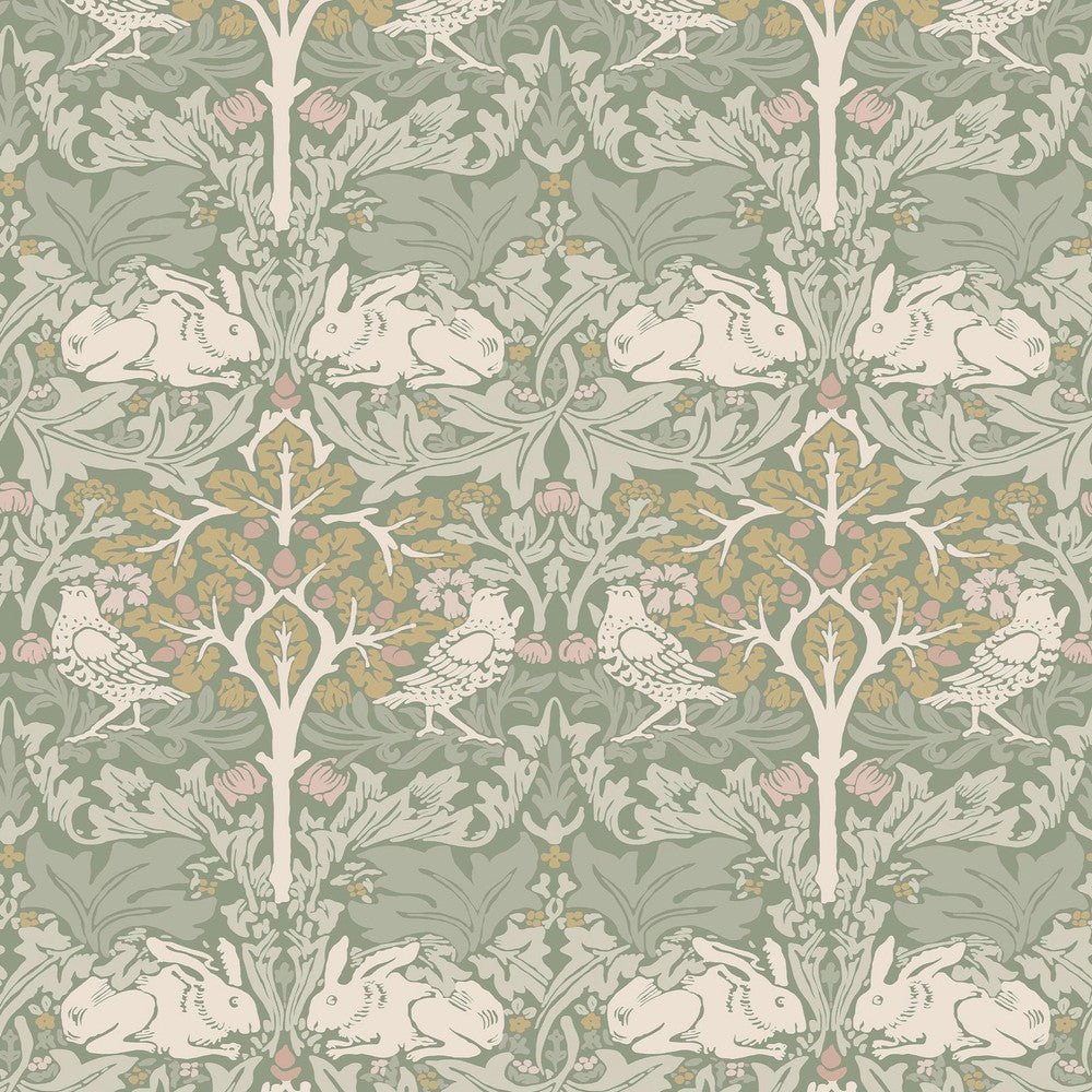 Brother Rabbit Wallpaper - Sage - 140500 - William MorrisWallpaper199