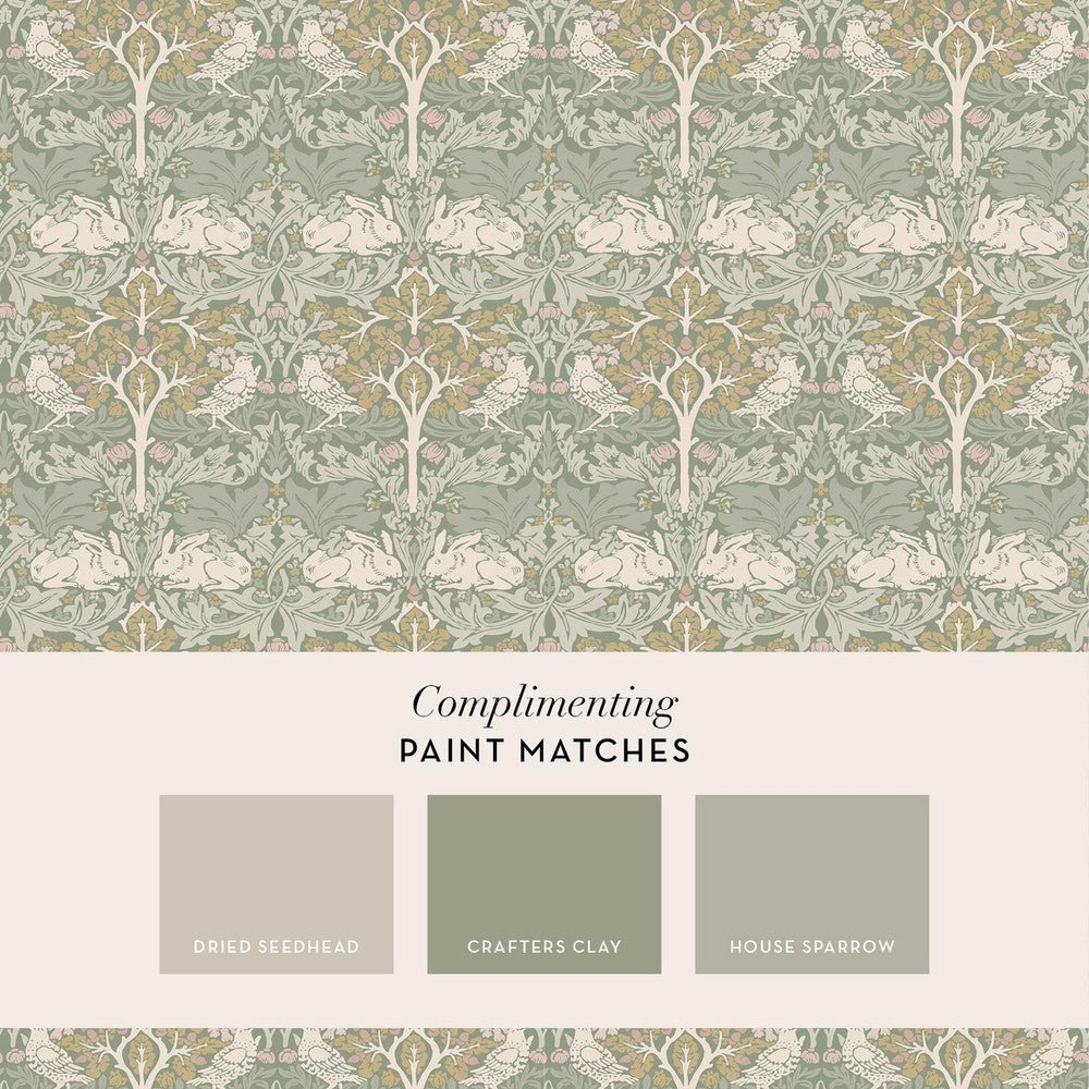 Brother Rabbit Wallpaper - Sage - 140500 - William MorrisWallpaper199