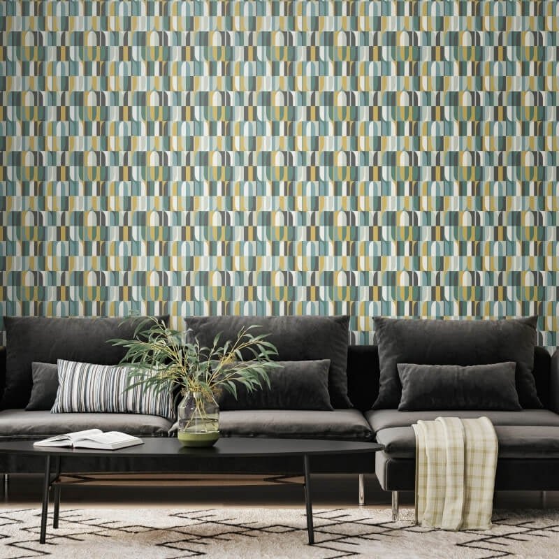 Building BlocksWallpaper - Petrol - Hoopla Walls - HWA1168WWallpaper199