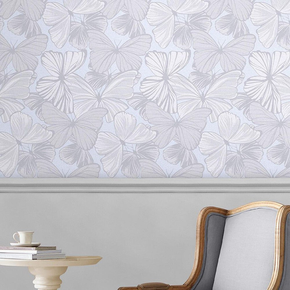 Butterfly Garden Wallpaper - Sugared Grey - Laura Ashley - 118496Wallpaper199