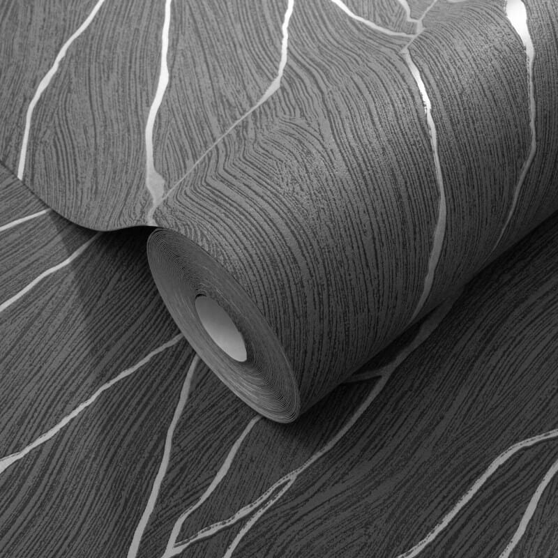 Calore Cracked Lines Metallic Wallpaper - Black/Silver - Erismann - 10440 - 15Wallpaper199