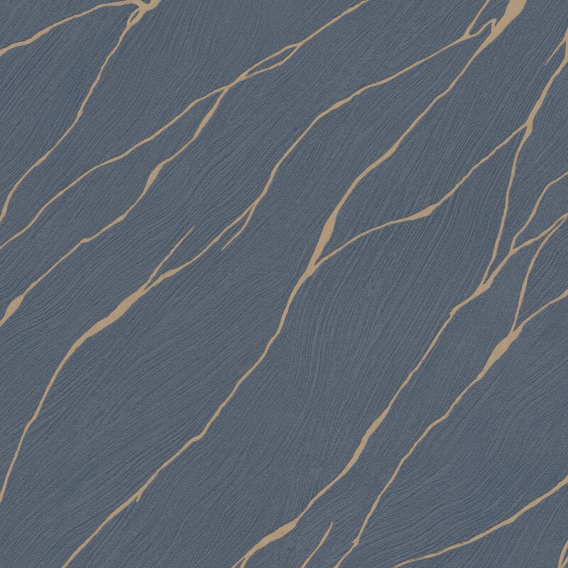 Calore Cracked Lines Metallic Wallpaper - Blue/Gold - Erismann - 10440 - 08Wallpaper199