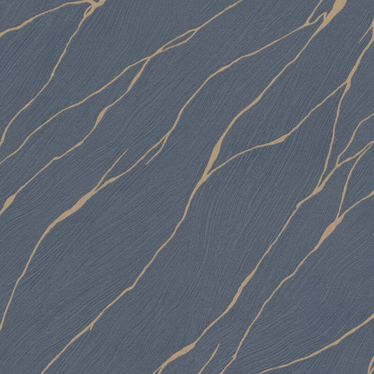Calore Cracked Lines Metallic Wallpaper - Blue/Gold - Erismann - 10440 - 08Wallpaper199