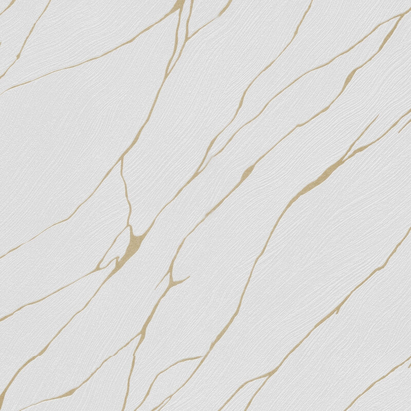 Calore Cracked Lines Metallic Wallpaper - White/Gold - Erismann - 10440 - 31Wallpaper199