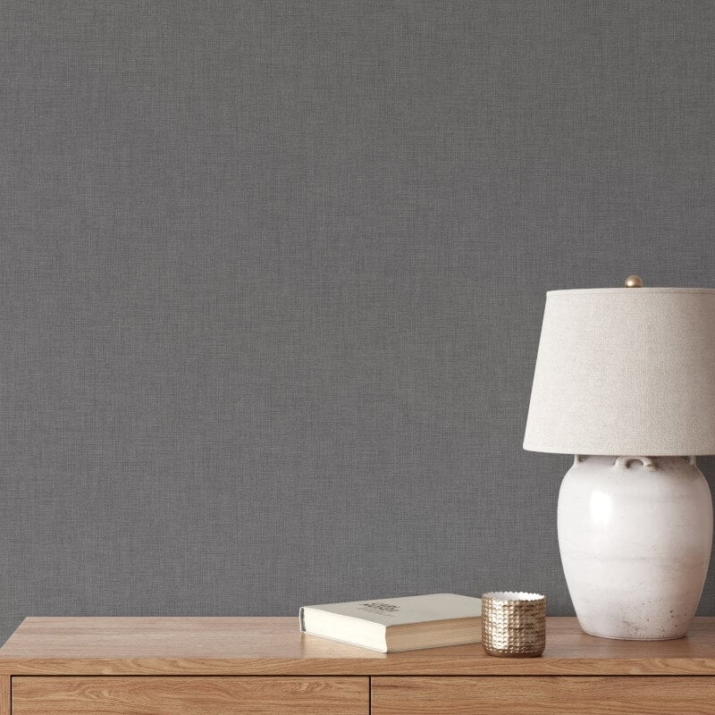 Cambric Texture Wallpaper - Charcoal - Muriva - 196306Wallpaper199