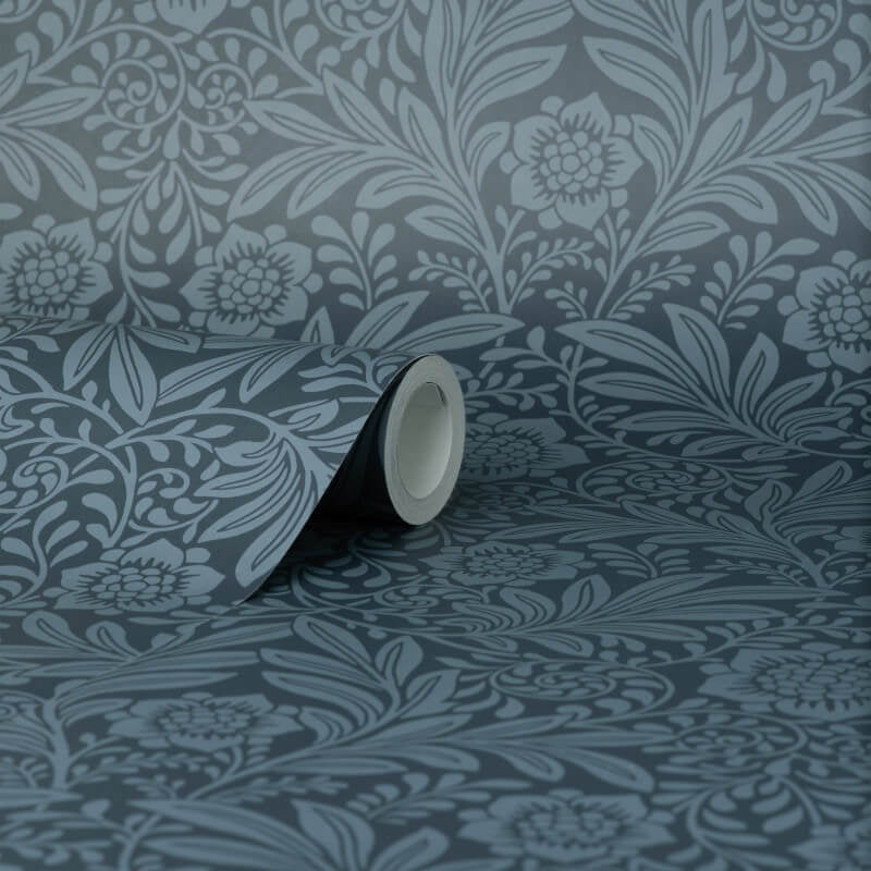 Camille Classical Floral Wallpaper - Navy - Crown - M1745Wallpaper199