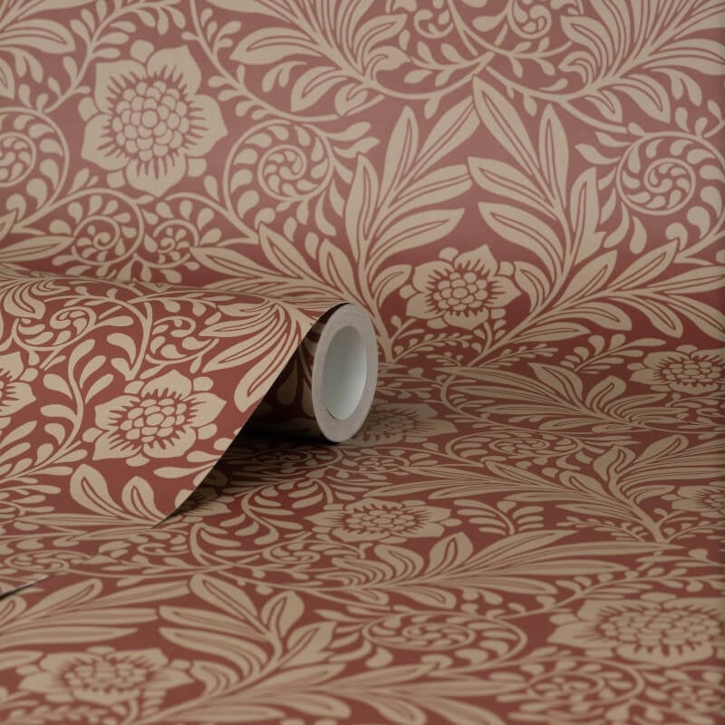 Camille Classical Floral Wallpaper - Red - Crown - M1746Wallpaper199