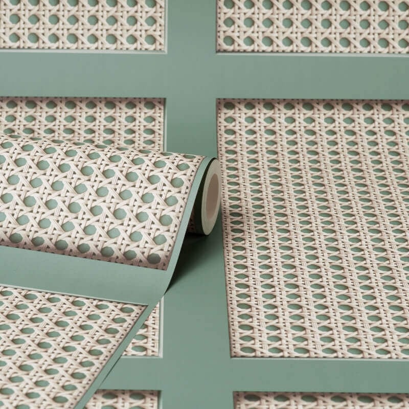 Cane Panel Wallpaper - Sage - Fine Décor - FD42999Wallpaper199