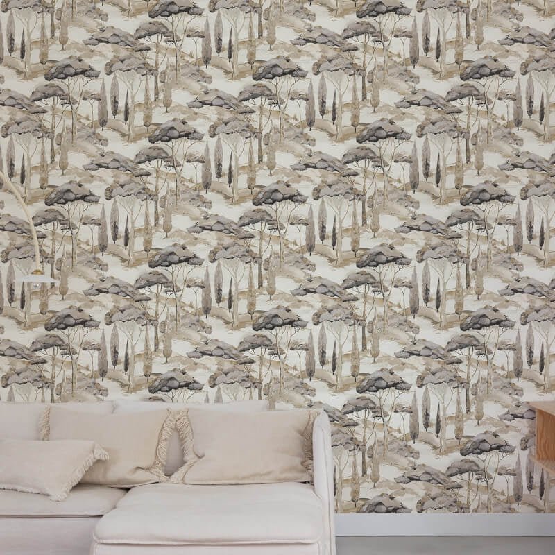 Canopy View Trees Wallpaper - Black/Grey - Grandeco - A69201Wallpaper199