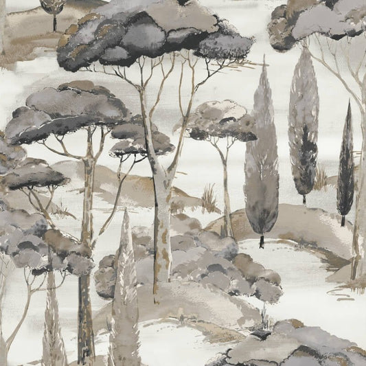Canopy View Trees Wallpaper - Black/Grey - Grandeco - A69201Wallpaper199