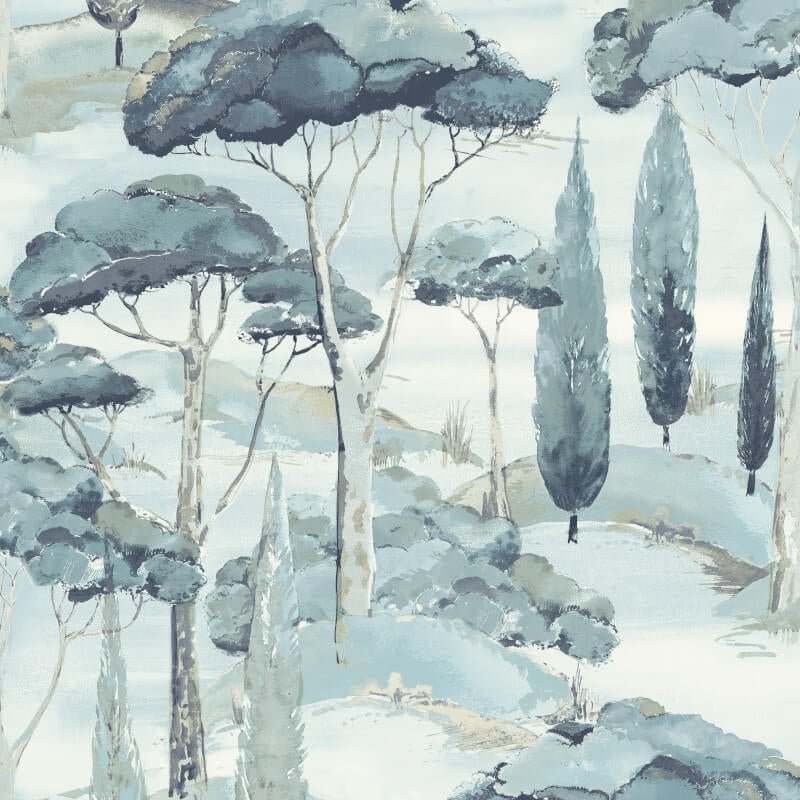 Canopy View Trees Wallpaper - Blue - Grandeco - A69203Wallpaper199