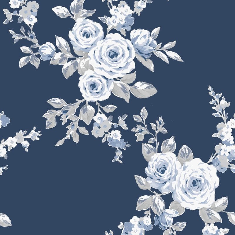 Canterbury Floral Wallpaper - Blue - Catherine Lansfield - 165505Wallpaper199