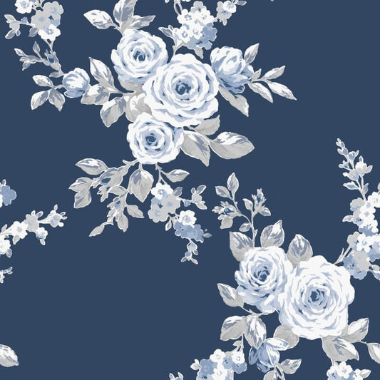 Canterbury Floral Wallpaper - Blue - Catherine Lansfield - 165505Wallpaper199