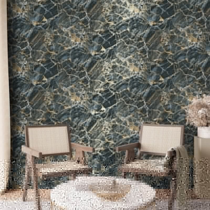 Carbon Onyx Marble Metallic Wallpaper - Navy - Crown - M1748Wallpaper199