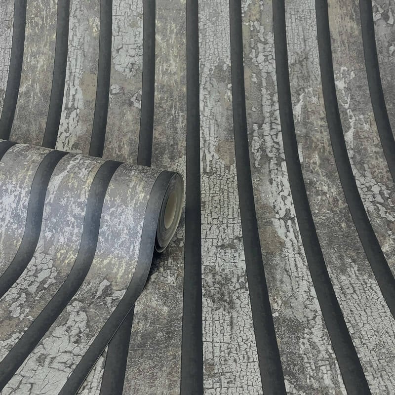 Carbon Oxidize Stripe Metallic Wallpaper - Grey - Crown - M1751Wallpaper199