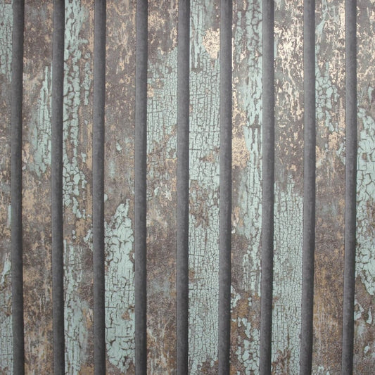 Carbon Oxidize Stripe Metallic Wallpaper - Teal - Crown - M1750Wallpaper199