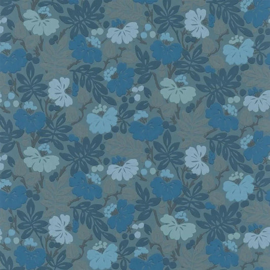 Carlisle Fauna Wallpaper - Woad - English Heritage - PEH0005/03Wallpaper199