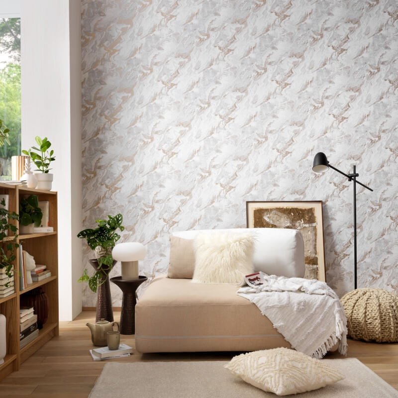 Carrara Marble Metallic Wallpaper - Grey/Gold - Erismann - 10318 - 10Wallpaper199